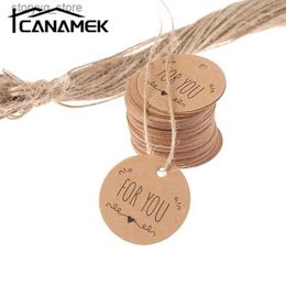 Labels Tags 100pcs Kraft Paper Gift Tags FOR YOU For Celebrating Labels Handmade For Wedding Party Decoration Packaging Hang Paper Q240217
