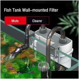 Filtration Heating Fish Tank Waterfall Philtre Aquarium External Water Pump Wallmounted Small Circation Electric Remove Oil Film Dr Ottrc