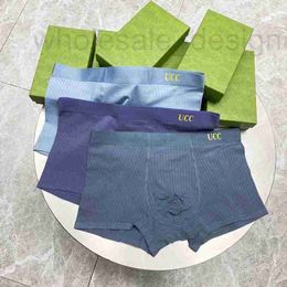 Underpants Designer Personalised Men's Underwear Traceless Flat Corner Bottom Mid Waist Antibacterial Sweat-absorbing Breathable Four Corner Pants High end