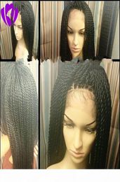 Brown Black ombre color havana Braided Wigs with Baby Hair long braids Wigs lace front for Black Women Heat Resistant6980118