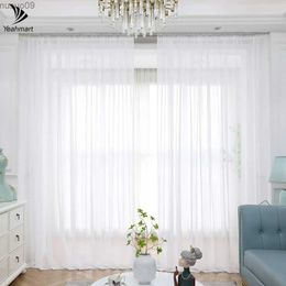 Curtain Yeahmart Solid White Yarn Curtain Window Tulle Curtains For Living Room Kitchen Modern Window Treatments Voile Curtains Cortains