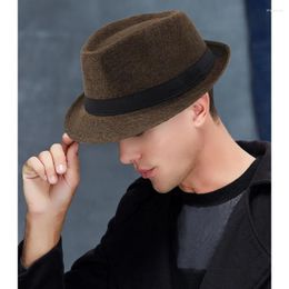 Berets Fashion CurlyStraw Hat Men Retro Top Jazz Wide Brim Vintage Cap Winter Chapeau Summer Bowler Hats Outdoor 2024