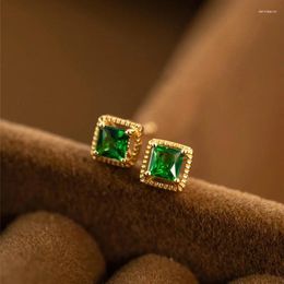 Stud Earrings CAOSHI Bright Green Zirconia Ear Lady Daily Jewellery With Delicate Design Fashion Graceful Female Accessories Gift