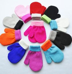 Baby Winter Warm Mittens Kids Knitted Gloves Boys Girls Antichaos Grabbing Mitten Student Scratch Candy Colour mittens 14 year M26706121