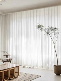 Curtain Striped Sheer Curtains for Bedroom Living Room Light Filtering Semi Solid Voile Window Drapes Rod Pocket