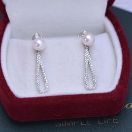 Stud Earrings ED118 Lefei Fashion Luxury 6-7mm Strong Lustre Few Flaw Freshwater Pearl White Tear Drop Earring Charms Women 925 Silver