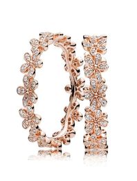 Band 925 S P Ring Rose Gold Dazzling Daisy Flower Chain With Crystal Rings For Women Wedding Party Jewellery Soo2Z Nizgq4082422