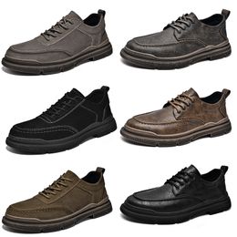 2024 New PU matte leather Casual shoes men black brown grey blue red busniess shoes trainers sports breathable