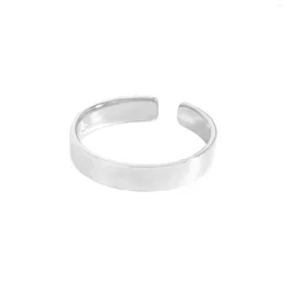 Cluster Rings 925 Sterling Silver Niche Light Luxury Design Minimalist And Versatile Geometric Plain Ring Texture For Women