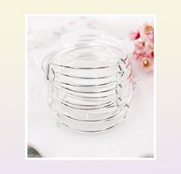 selling silver gold tone expandable wire bangle bracelet for beading or charm bracelets bangle 100 pieceslot whole95101144565676