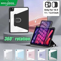 Tablet PC Cases Bags For iPad Pro 11 case for iPad Air 4 Air 5 10.2 7 8 9th Generation Case Funda iPad 10th Generation Mini 6 rotatable Acrylic coverL240217