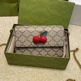 2024 Mini Cherry Shoulder Bags designer bag woman crossbody chain bags luxury lady fruit purse print letters cute
