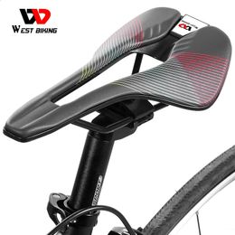 WEST BIKING Professional Bicycle Saddle Hollow Ultralight Bike Racing Seat Soft Leather Cushion For Man MTB Road Cycling Parts 240131