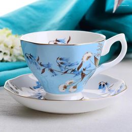 Mugs 1 Pcs Ceramic Cup Afternoon Black Coffee Tea Mug European Style Bone China & Saucer Drinkware Set With Gift Box