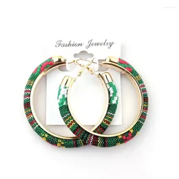 Dangle Earrings ! Est African Tribal Fabric Hoop Can Mixed Colours