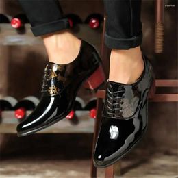 Dress Shoes Hight Heels Sharp Nose Black Formal For Men 48 Size Men's Sport Boys Sneakers Hand Made