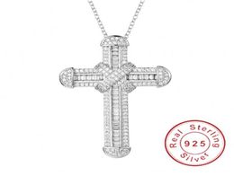 925 Sterling Silver Exquisite Bible Jesus Pendant Necklace for Women Men Crucifix Charm Created Moissanite Jewelry236R8027086