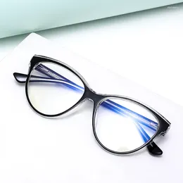 Sunglasses Frames Trending Women's TR90 Cat Eye Glasses Frame With Spring Hinges Blue Light Blocking Anti Radiation Protection Eyeglasses