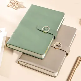 Loose-leaf Notebook Leather-covered Business Office Meeting Notepad Solid Colour Simple Advanced Student Writing Diary