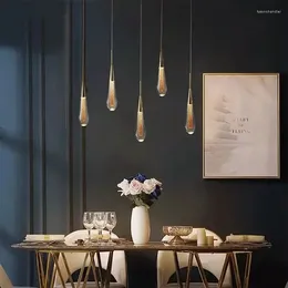 Pendant Lamps Villa Staircase Lights Meteor Shower Glass Crystal Restaurant Bar Indoor Hanging Lamp Drop-shaped Living Room Decor