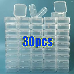 Jewelry Pouches 12pcs Carrying Cease One-piece Flip Transparent Square Plastic Boxes Mini Storage Box Pack Organizer Dustproof