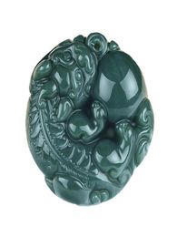 Fine Jewellery Pure Natural Hand Carved Green Jade Safe Wealthy Evil Spirits Brave Troops Amulet Horse Necklace Pendant9183314