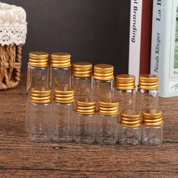 Storage Bottles 10PCS 5ml/7ml/10ml/14ml/18ml/20ml/26ml Tiny Glass Jars Screw Cap Jar Mini Containers Transparent Vial