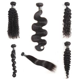 Peruvian Malaysian Indian Brazilian Virgin Human Hair Bundles Unprocessed Curly Loose Deep Wave Water Body Wave Straight Hair Exte5746713