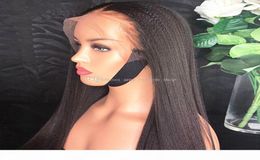 Light Yaki Straight 13x6 Lace Frontal Human Hair Wigs Brazilian Italian Yaki Wig 826039039 Remy Silk Top Human Hair Wigs wi2890303