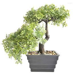 Decorative Flowers Artificial Mini Plant Pot Bonsai Tree Plastic Flower Garden Ornaments Room Home Table Decoration