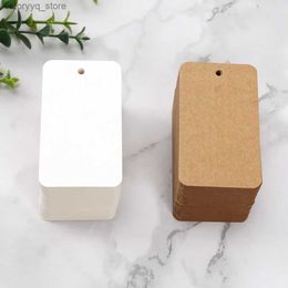 Labels Tags 100pcs Rectangle Tags Blank White Kraft Paper Tag Cards Labels Kids Birthday Wedding Christmas Party Gift Tags Decor Words Card Q240217