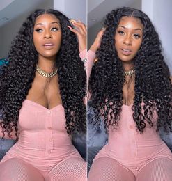 Water Curly Human Hair Full Machine Made U Part Wig Natural Colour Glueless Wigs For Black Women Brazilian Remy Hairs4885012