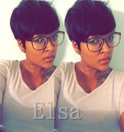 Short Pixie brazilian human hair wigs glueless full lmachine none lace front cut wigs for black women46681059540531