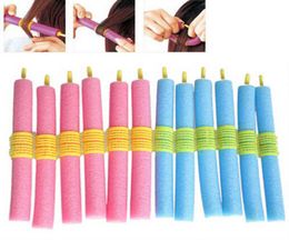 New 12PCS Soft Hair Bendy Rollers DIY Magic Hair Curlers Tool Styling Rollers Sponge Hair Curling9055420