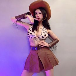 Stage Wear Nightclub Bar Cowboy Performance Dress Jazz Dance Costumes For Women Gogo Dancers Pole Clothing Streetwear DQS15254