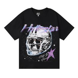 Summer New Fashion Hellstar Mens Woman T Shirt Graphic Tee Clothing All-match Clothes Hipster Washed Fabric Street Graffiti Lettering Foil Print Vintage T Shirt q1