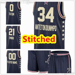 Stitched 2024 All-Star Basketball Jersey Giannis Antetokounmpo Haliburton Lillard Embiid Tatum Adebayo Banchero Brown Brunson Maxey Mitchell Randle Barnes Young