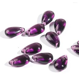 Chandelier Crystal 10PC 14mm Purple Smooth Drop Bead Glass Prism Part Curtain Pendant Jewelry Making Accessories