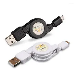 Retractable Charger Cable Micro USB A To 2.0 B Male Data Sync Charge For Android Cellphones Samsung HTC Motorola Nokia