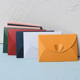 Gift Wrap 50pcs/lot Mini 10x7cm Envelope Coloured High-grade 250g Pearlescent Paper For Wedding Invitations Small Business Packing