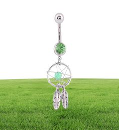 Women Dream Catcher Belly Rings Punk Personality Dream Catcher Navel Dangle Dream Catcher Belly Button Body piercing Jewelry5048697604009