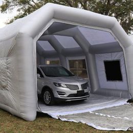 10x5x3.5mH (33x16.5x11.5ft) wholesale Customised portable inflatable spray paint booth car truck tent with carbon Philtres tan Oven Room garage for commercial use