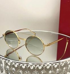 Sunglasses 0279s Titanium Round Double Bridge Pure Silver Gold Original Women FashionEyewear Men Uv400 Quality Glasses