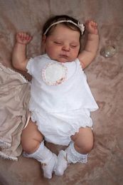 50CM Already Painted Finished Bebe Reborn Dolls Soft Body Reborn Doll Peaches 3D Skin Multiple Layers Painting Visible Veins 240131