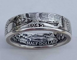 antique coin Morgan Sier United Stat of America half Dollar 1945 ring2928478