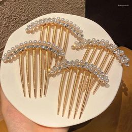 Hair Clips 2024 Women's Luxury Pearl Crystal Combs Pin Elegant Bun Decor Wedding Bridal Claw Jewelry Accessories