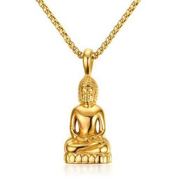 Men Faith Necklace Quality GoldColor Stainless Steel Buddhism Pendant Necklace Exquisite Religion Jewellery Necklace Never Fade4302991