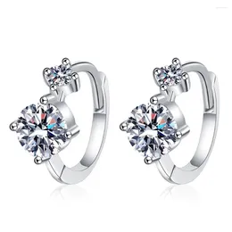 Stud Earrings Luxury Exquisite S925 Sterling Silver Platinum PT950 D Colour 1 Carat Moissanite Diamond For Women Jewellery Gift