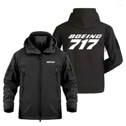 Men's Jackets Fleece Warm Multiple Pockets Zipper Hooded Man Coat Jacket 2024 717 Print Military Outdoor SoftShell For Men