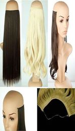 New 20 inches Invisible Wire No Clips in Hair Extensions Fish Line Hairpieces real natural False Styling Hair Synthetic3370793